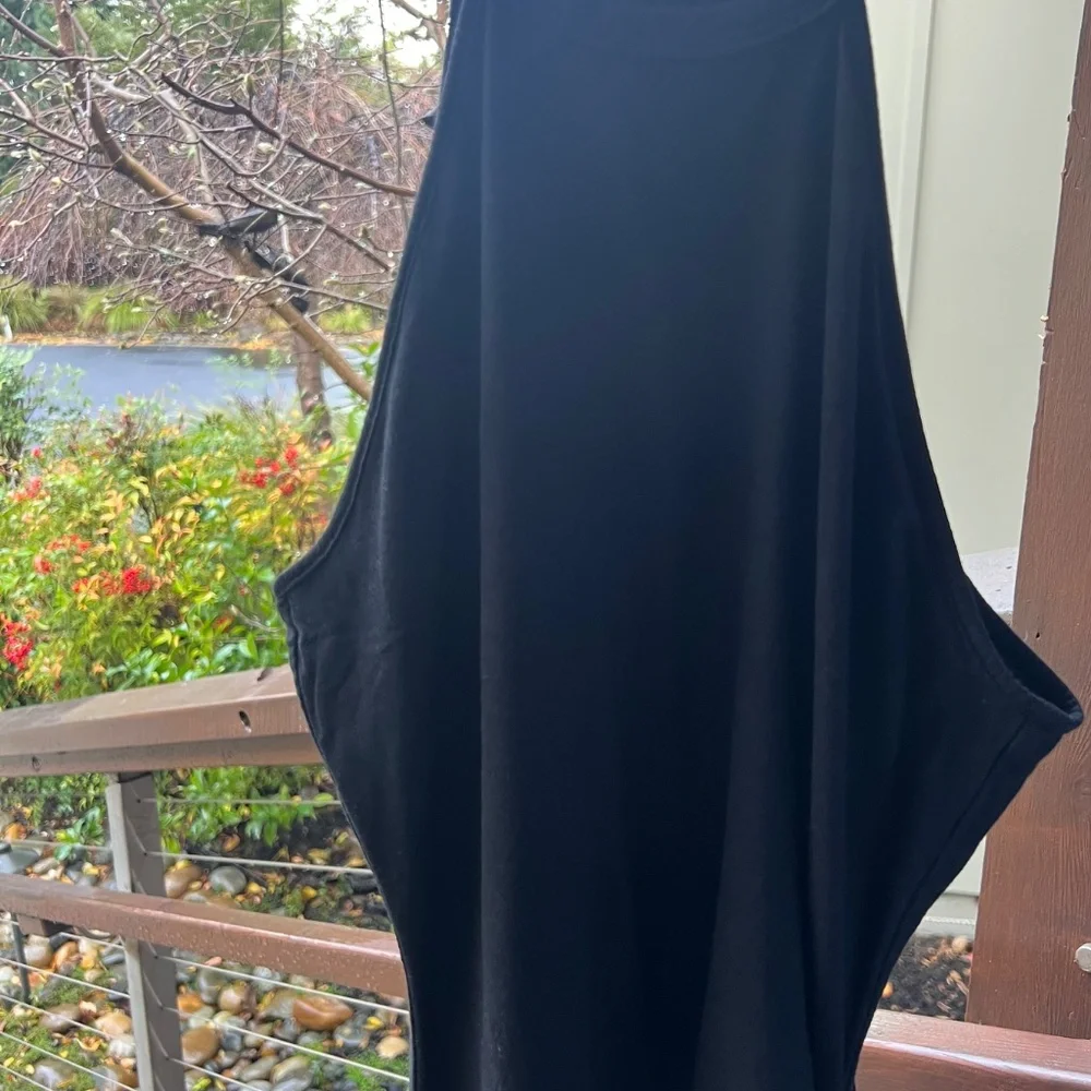 Pam and Gela Long Spandex Dress- Black- Ruched On One Side. - Picture 7 of 11